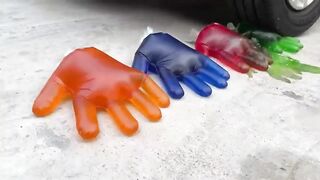 Experiment Car vs Color Gloves | Crushing Crunchy & Soft Things by Car