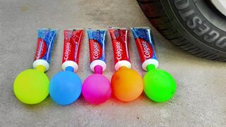 EXPERIMENT CAR VS Different Toothpaste with balloons | Crushing Crunchy & Soft Things by Car