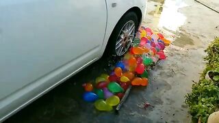 Many Water Balloons Vs Car! EXPERIMENT: Crushing Crunchy & Soft Things by Car